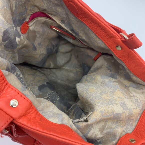 Elliot Lucca Red Pebbled Leather Cartagena Tote Bag - Picture 10 of 11